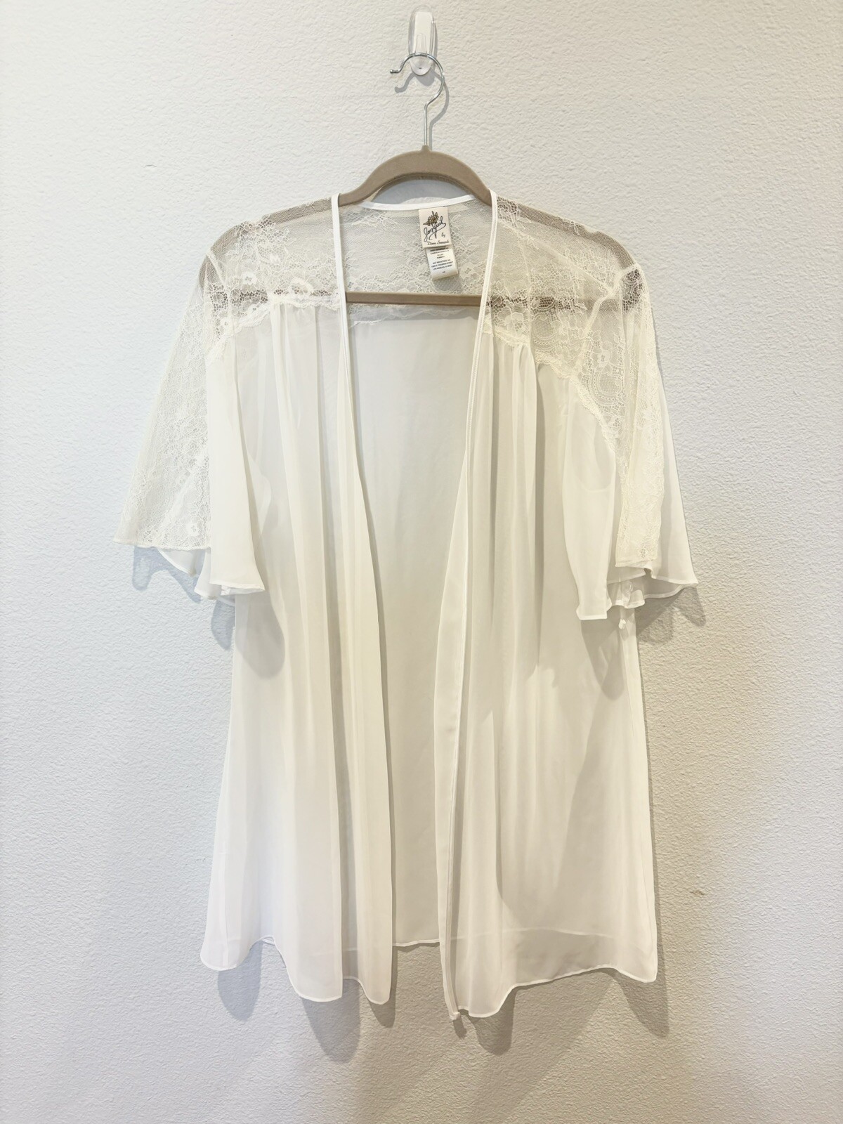 Vintage Jonquil By Diane Samandi White Lace Peignoir Robe