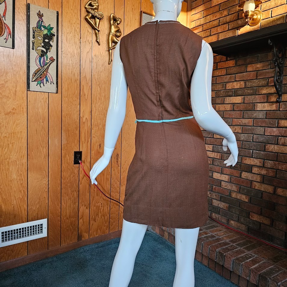 Vtg 60s Mod Preppy Micro Mini Bobbie Brooks Cocktail Party Go Sheath Dress XS/S