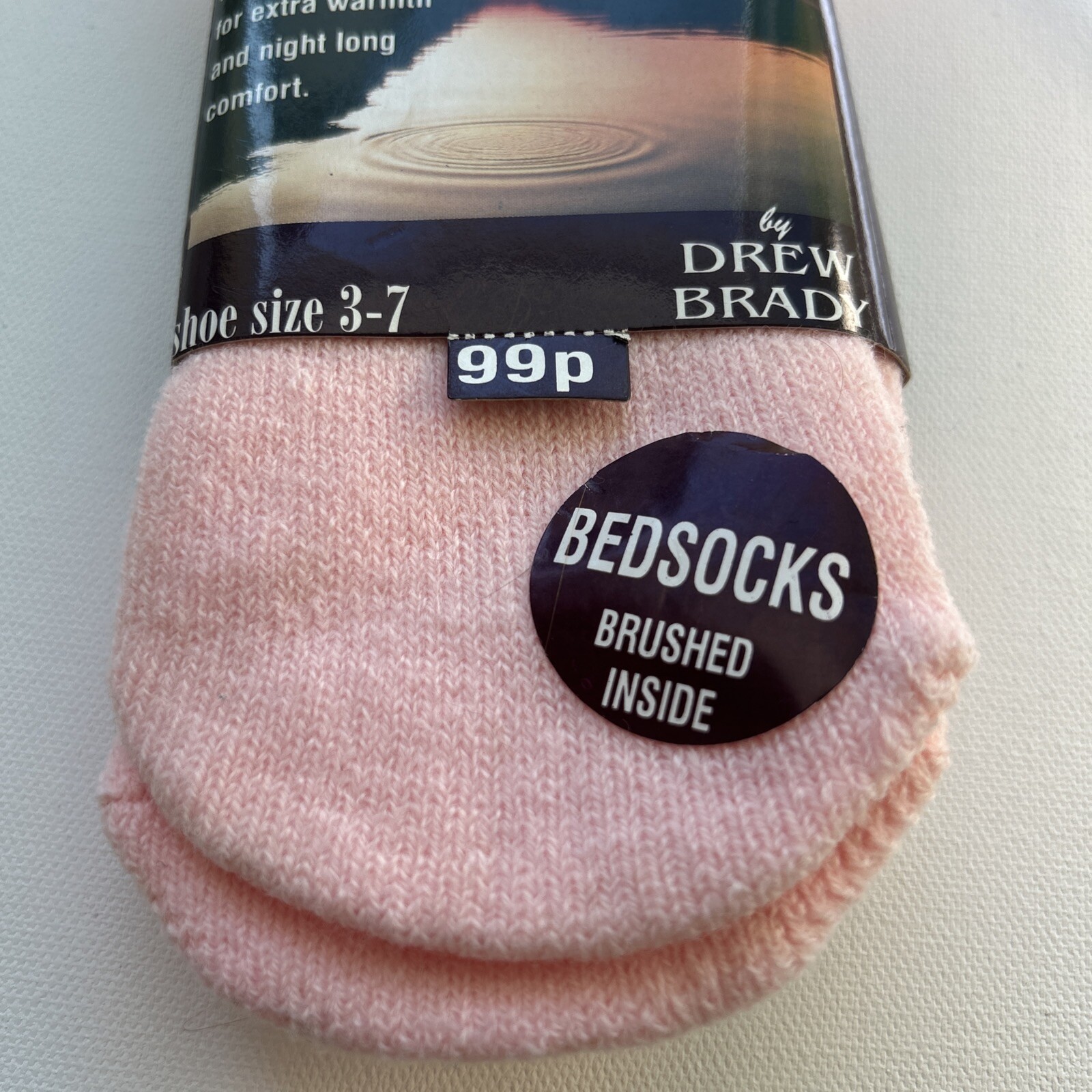 Women’s VTG Socks Drew Brady Sleepers USA 90s Crew Bedsocks Brushed Inside 7-9