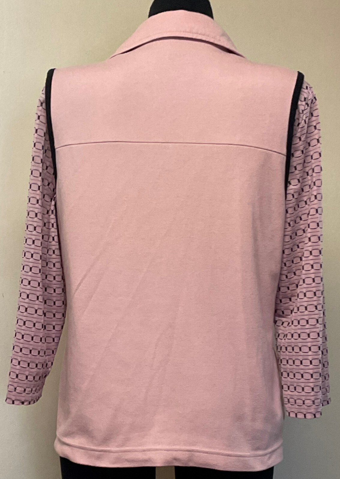 Vintage Pink w/Black Trim Jacket Set by Cafe Au Lait Made in Canada Size Medium