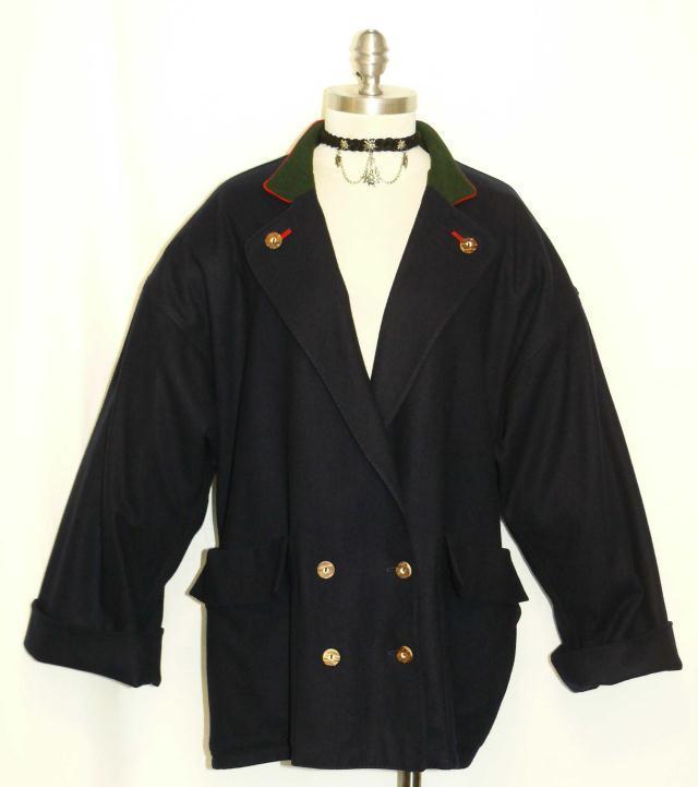 LODENFREY WOOL Winter JACKET Over Coat Women Austria Hunting BLUE Eu40 B46″ 16 L