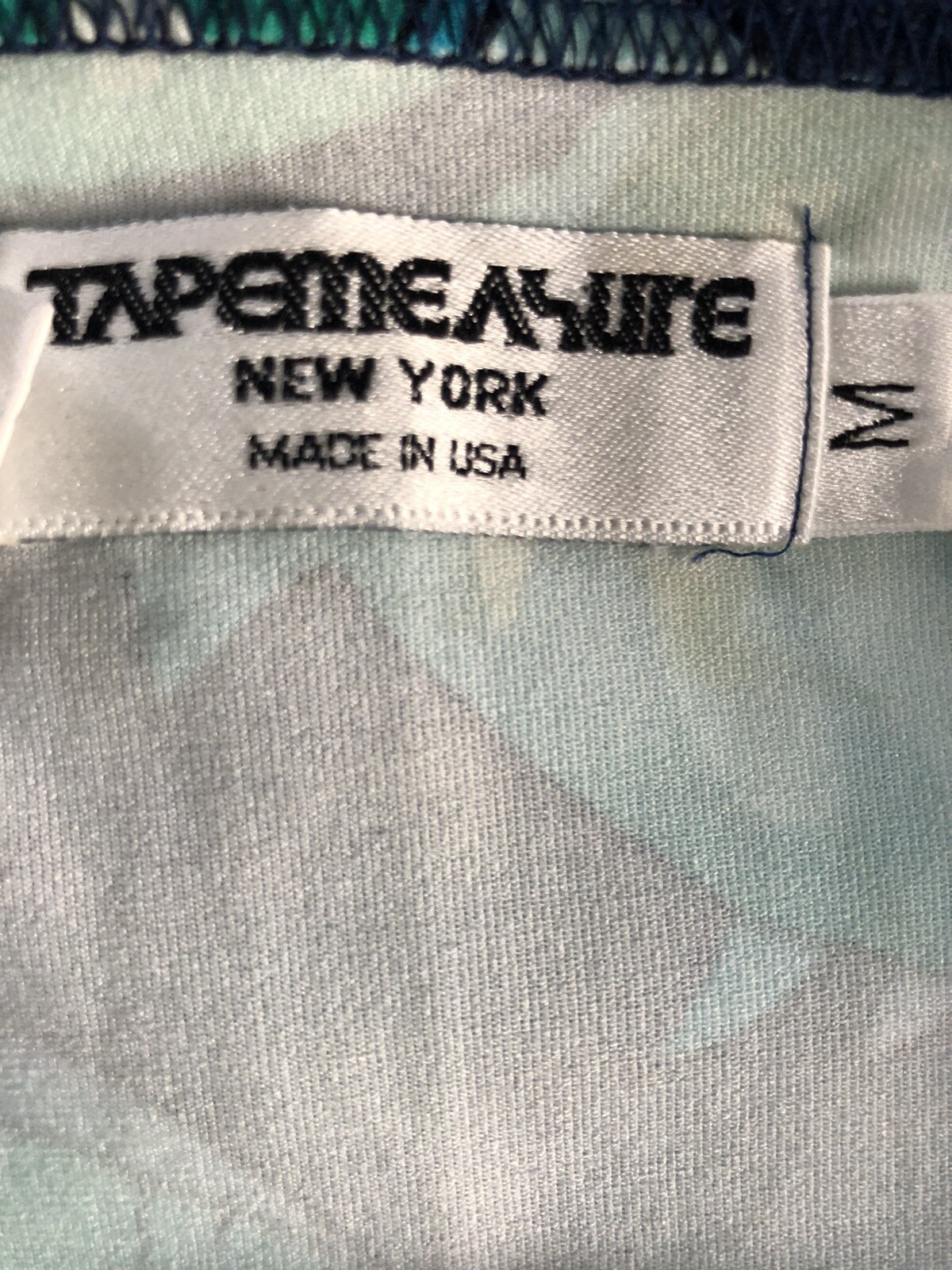 Vintage Tapemeasure Fish Print Wrap Skirt Made in USA Nylon Lycra