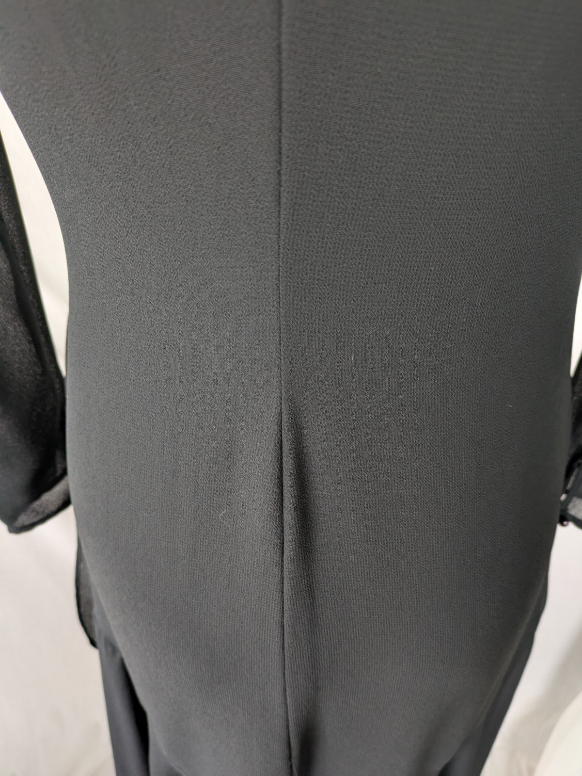 Vintage 80s Casadei Dress Black Hi Lo Hem Ruched Beaded Shoulders Sz 6
