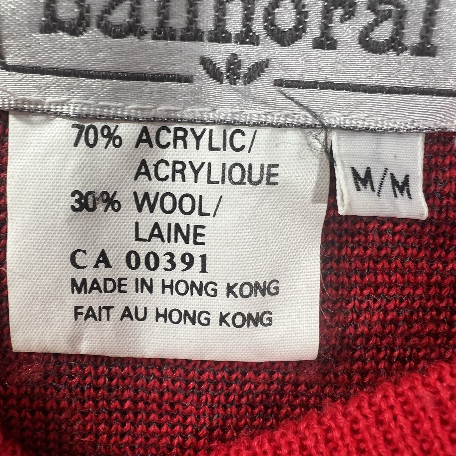 Vintage Balmoral pullover sweater Womens M wool blend dolman Red Gray H Kong 80s