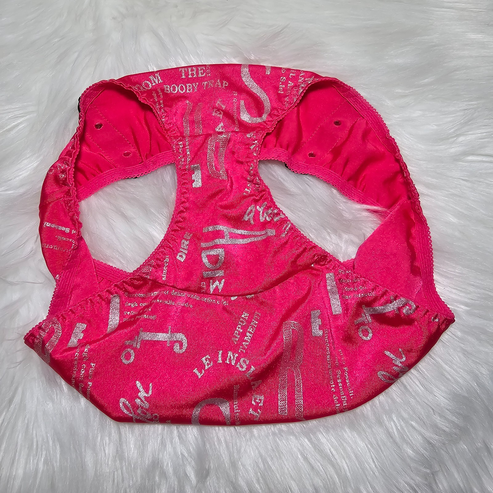 VTG Silky Panty Hot Pink Bikini Sissy Nylon Elastane Brief Size Small Hip 32-36″