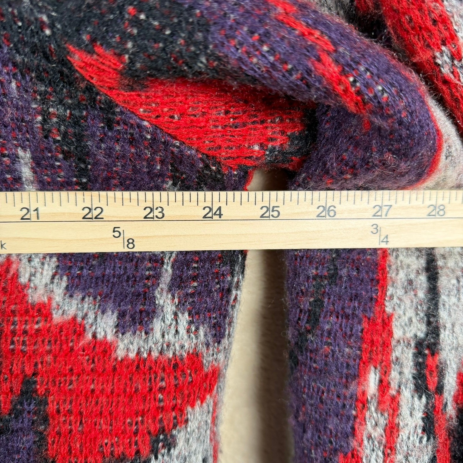 Allison Smith Vintage Abstract Knit Cardigan L Sweater Zip Up Jacket Multicolor