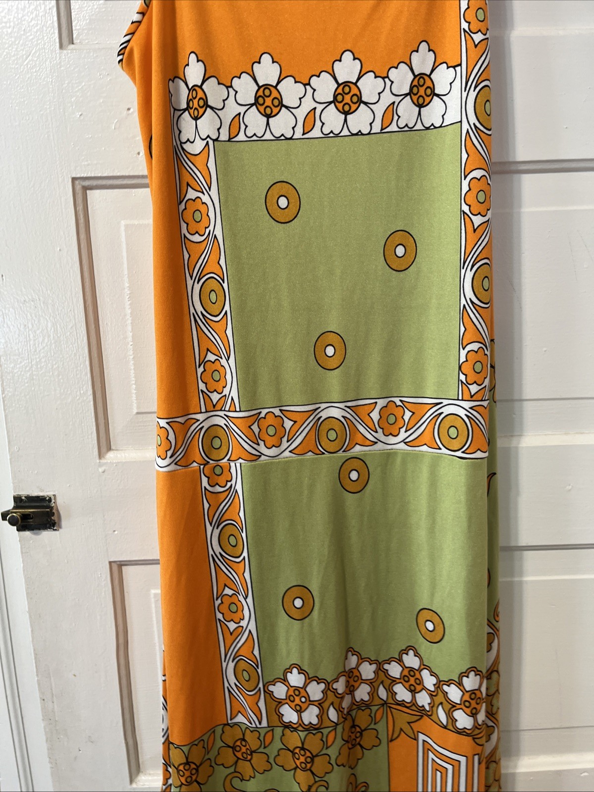 Vintage PAGANNE by Gene Berk Sleeveless Maxi Dress Size 10 Pretty w/scarf Unique