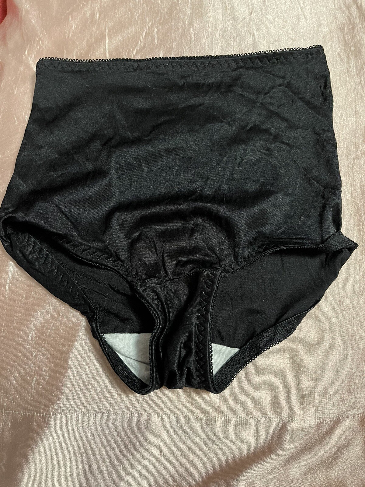 VINTAGE NATUR- ELLE SECOND-SKIN HIGH WAISTED GRANNY PANTIES ! SIZE MEDIUM BLACK