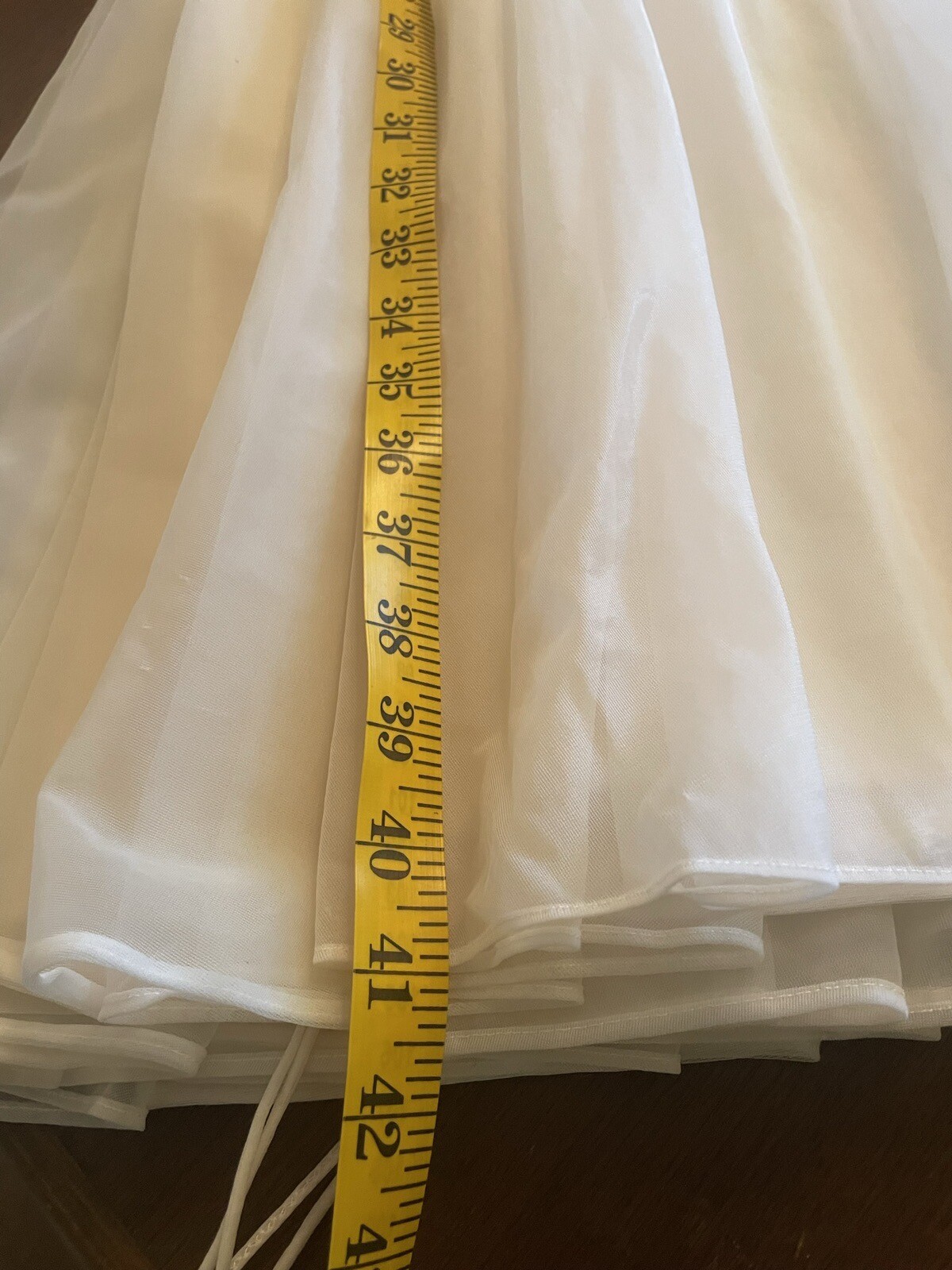 Vintage 50’s Shadowline Nylon Chiffon Lace Nightgown Bridal 32 Ivory Belt Waist