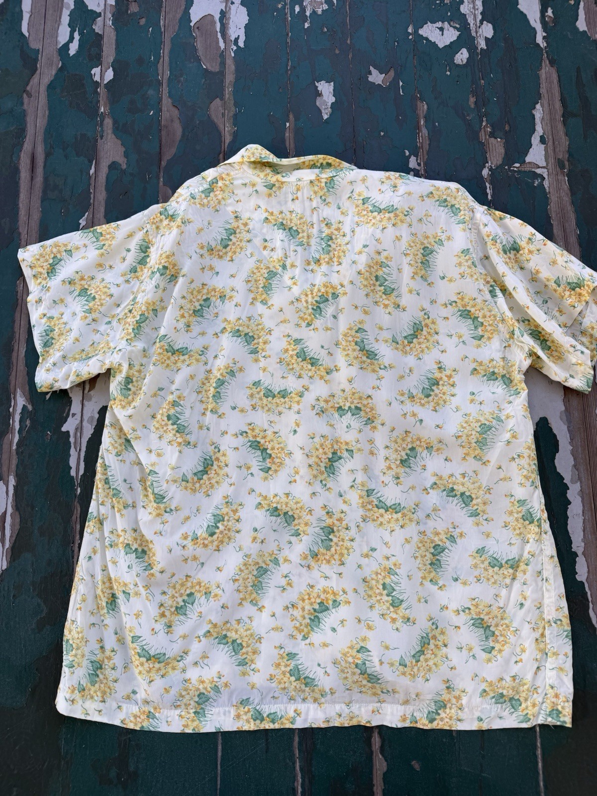 Vintage 1940s Cold Rayon Beach Pajama Set In Yellow Floral