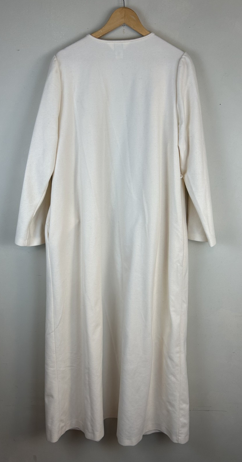 VTG Sears ApostropheRobe Women White Blue Pink Floral Fleece Long Warm Sz L
