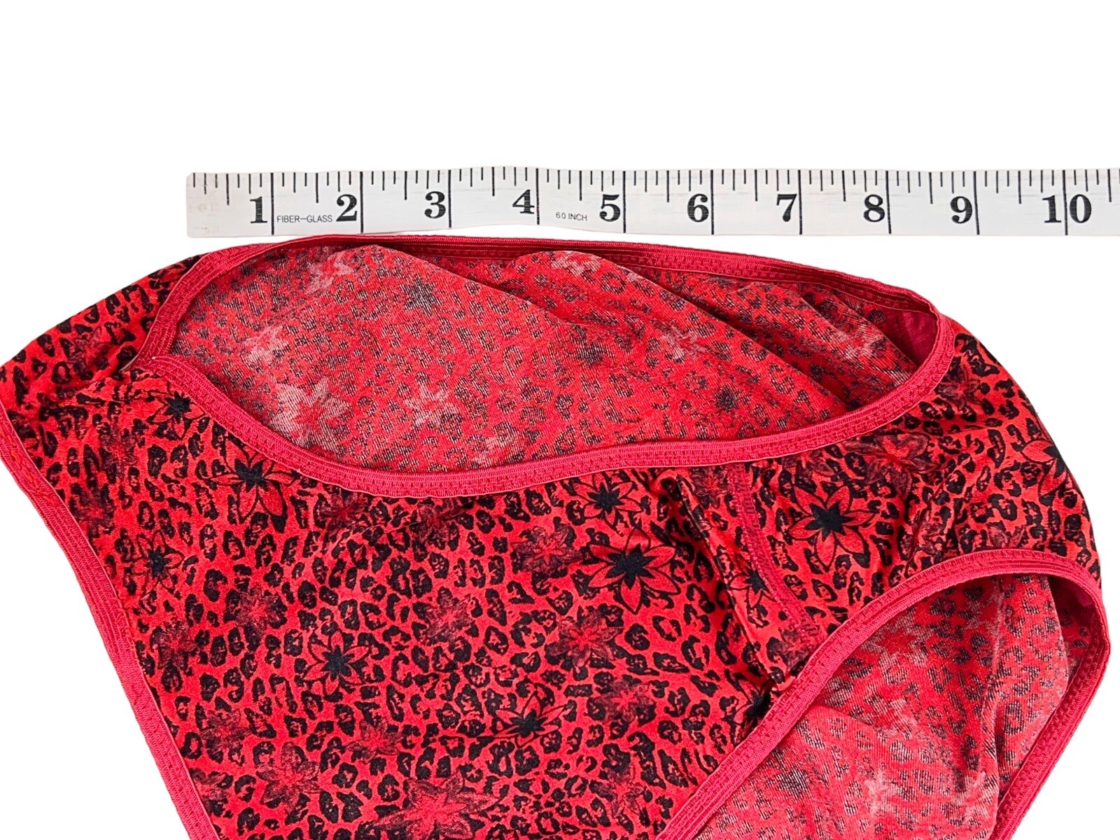 VINTAGE ST EVE SECOND SKIN SATIN RED CHEETAH PANTIES – SZ 5