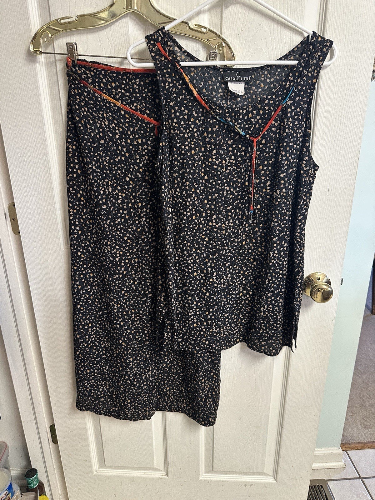 Vnt Carole Little Boho Hippy Wrap Skirt Set USA Made Sz 4 Sm/med Runs Large 70s