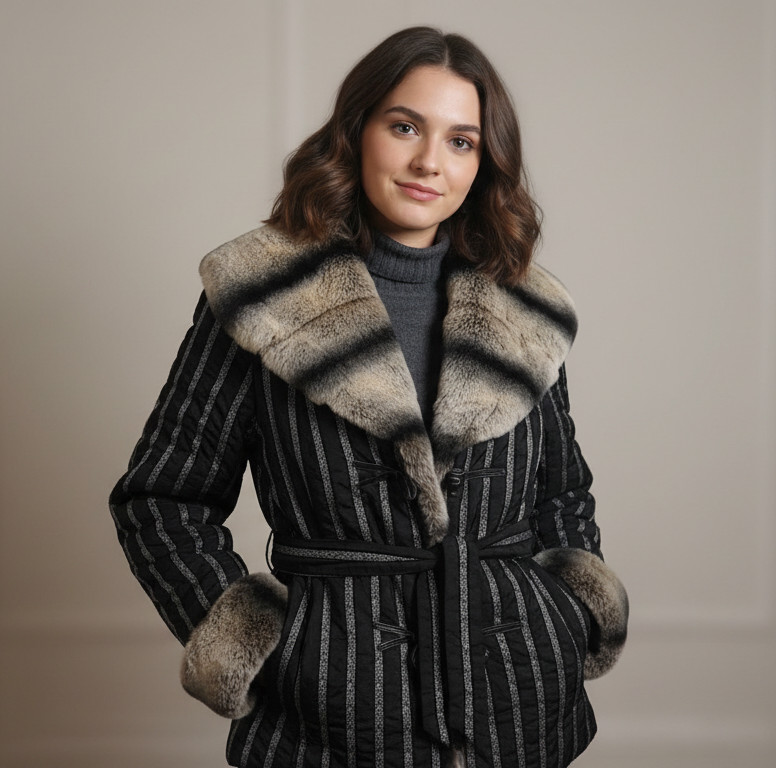 Rare, Vtg Daniela Vitali Raccoon Fur Jacket, Hooded,  Sz (US 10-12), Only $29!