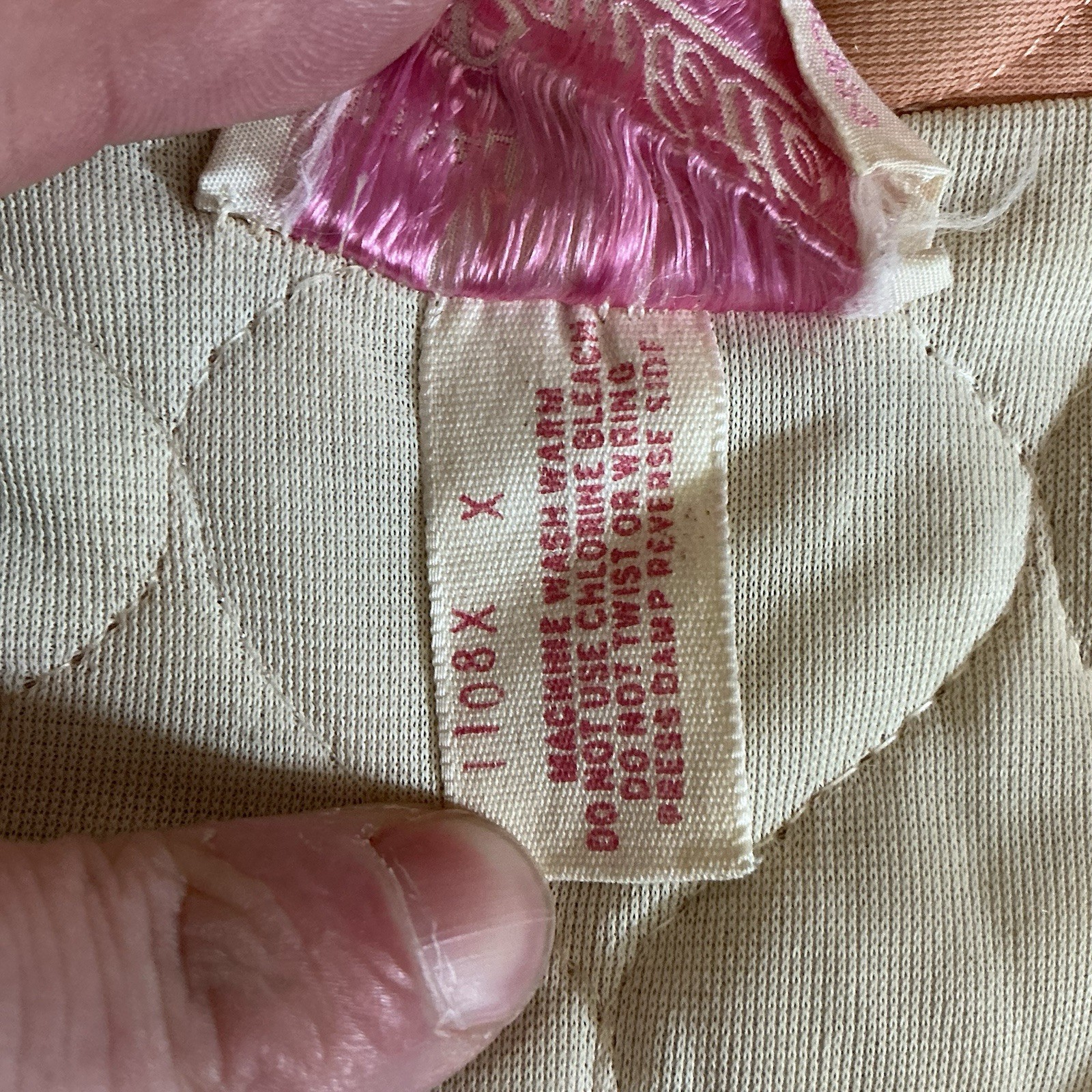 70s VTG Paulette Quilted Robe Housecoat Peach Long Button Front Size 18 #17C8
