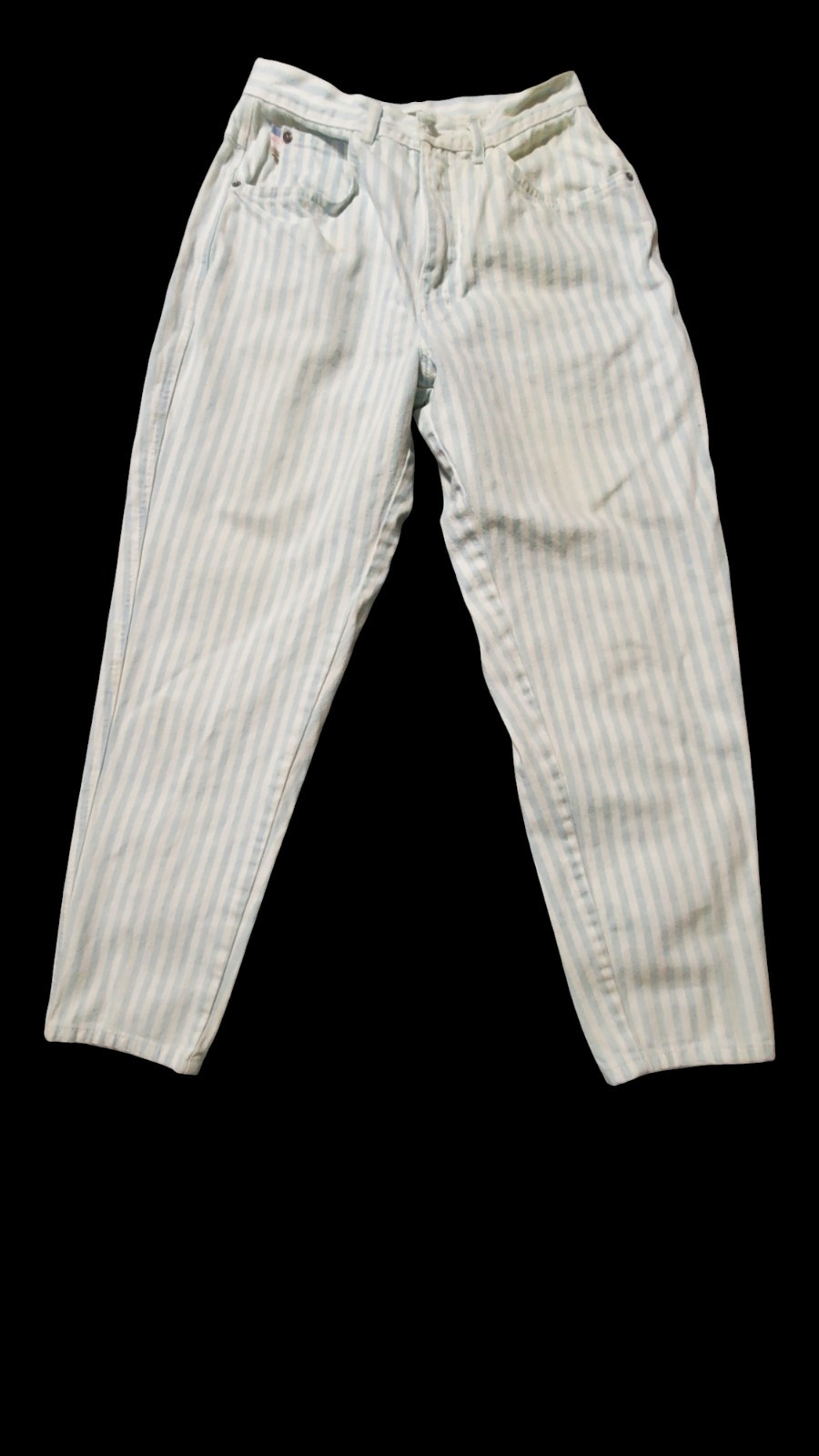 Vtg PS Gitano Blue White Striped Jeans 80s 90’s Proportionately Sized 12 Short