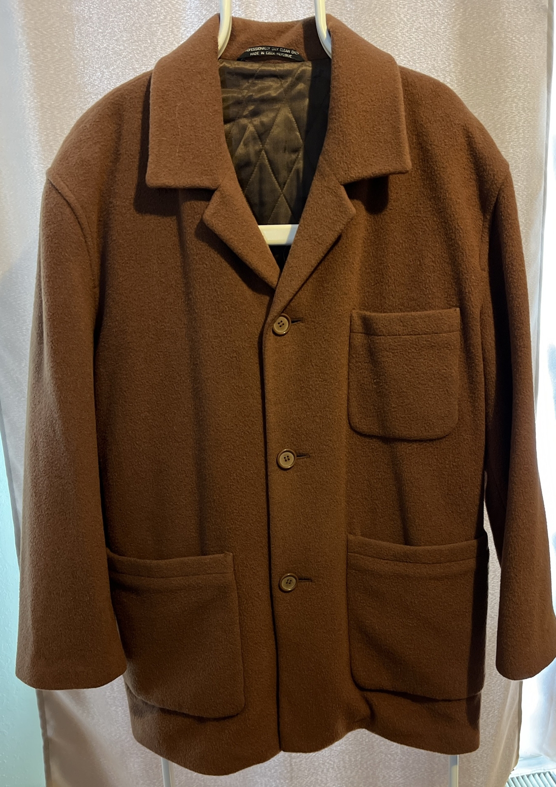 Vintage Millennium Collection Alpaca Wool Coat Jacket Brown Taupe Made In Italy