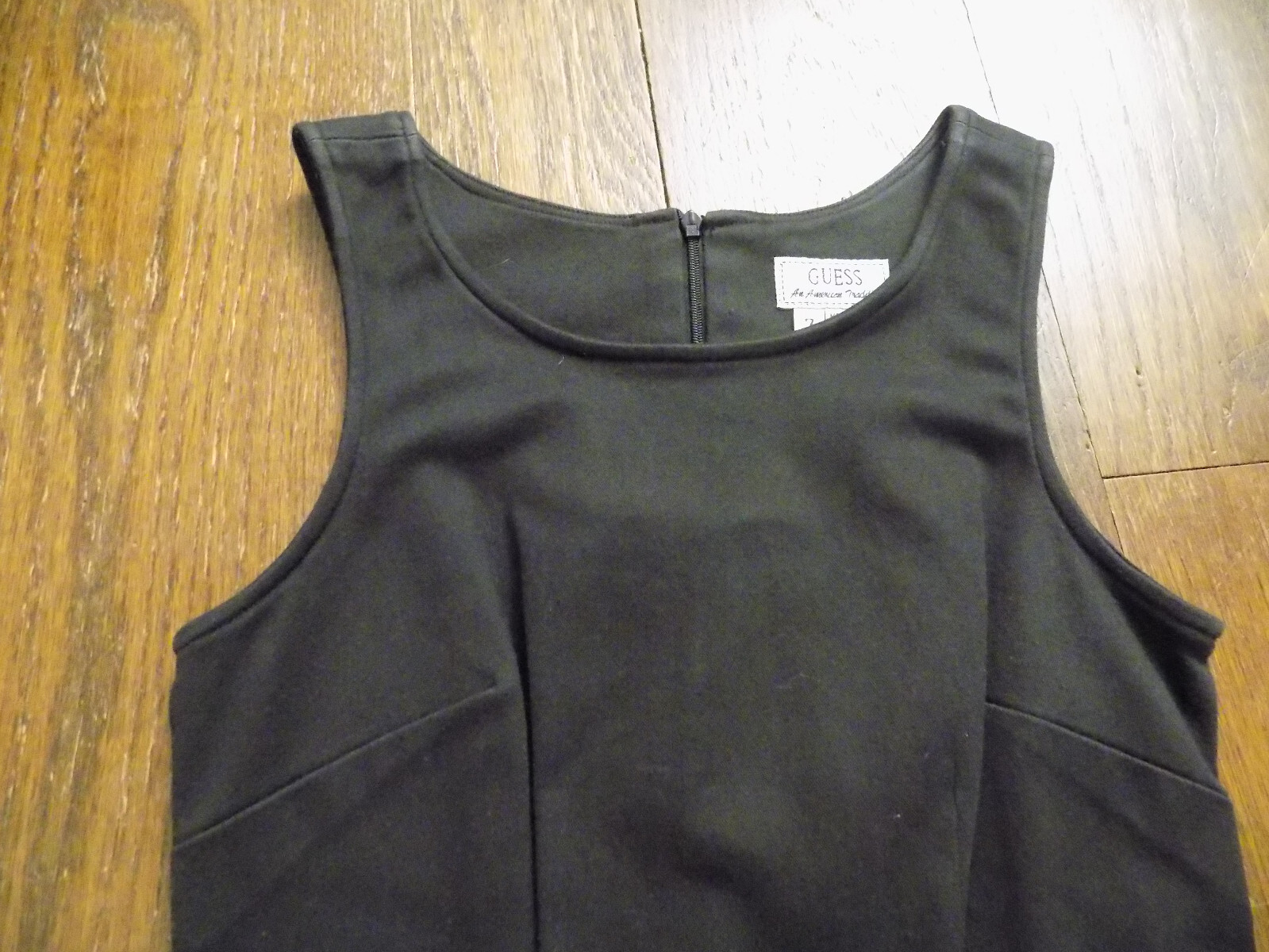 Vtg GUESS Black Stretch Classic School Girl Sleeveless Dress Jumper Size 7 USA