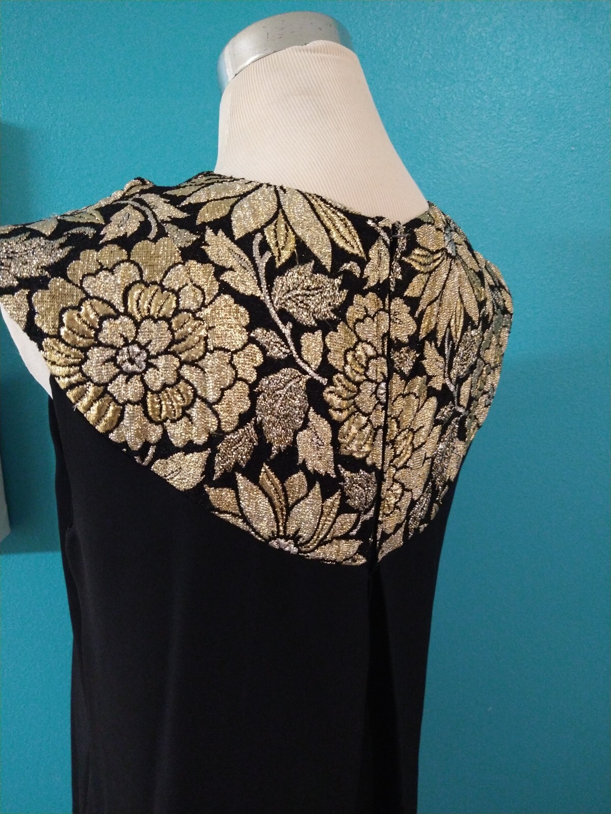 Vintage Gold And Black Dress Shorts/ Short Dress 60s Wanda Belli