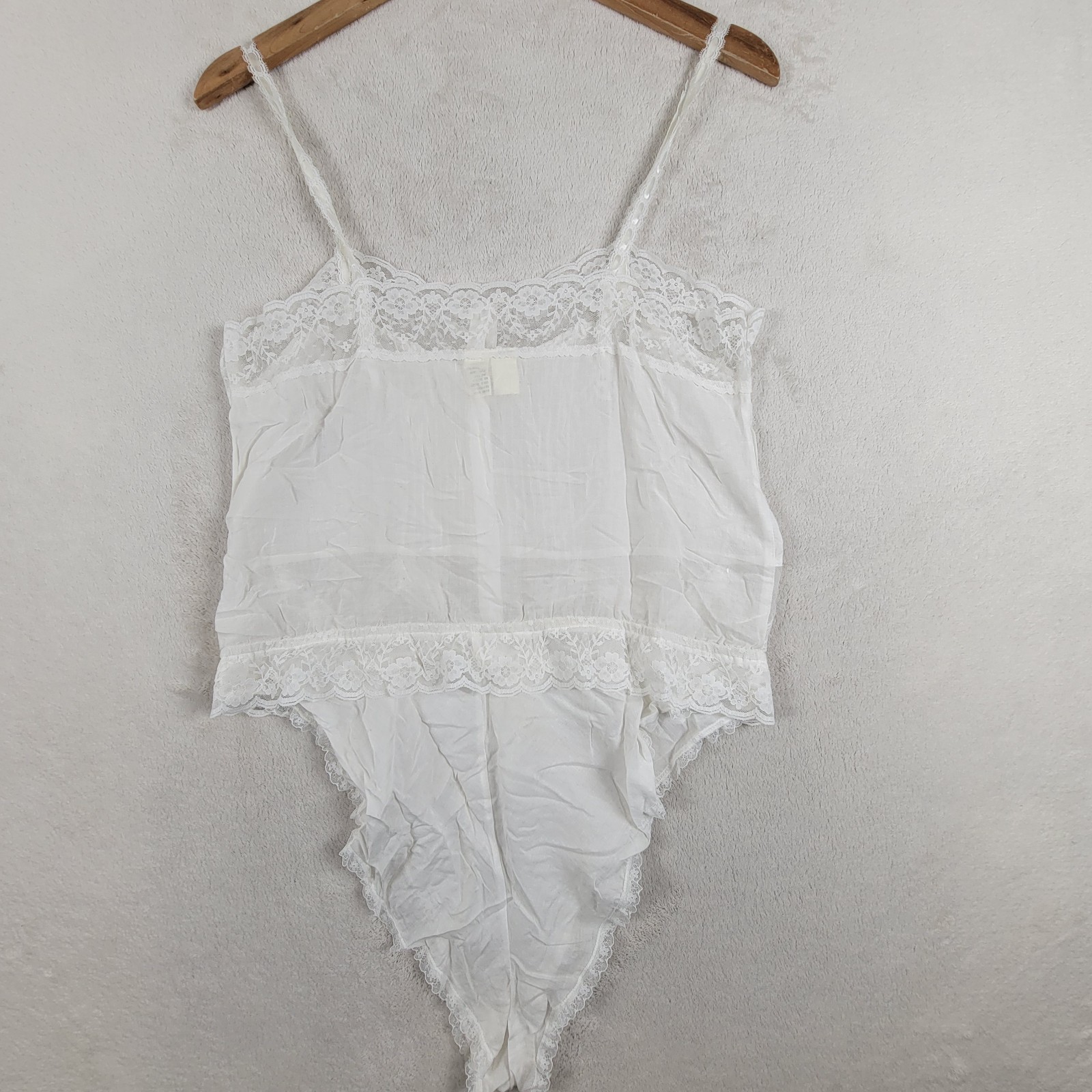 Women’s Vinta 90’s Victoria’s Secret Sz M Teddy Bodysuit Ivory Lace Satin Bridal