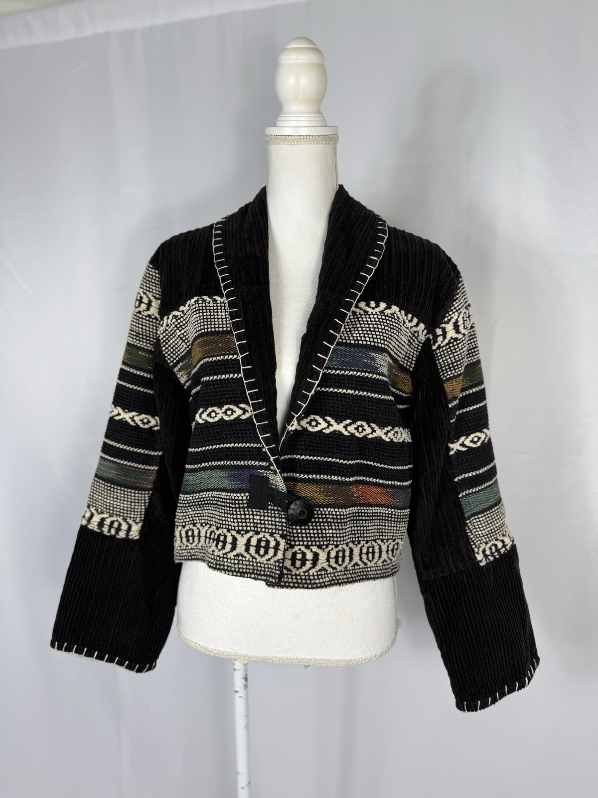 Vintage Flashback Tapestry Western Boho Jacket Blazer Women’s Small