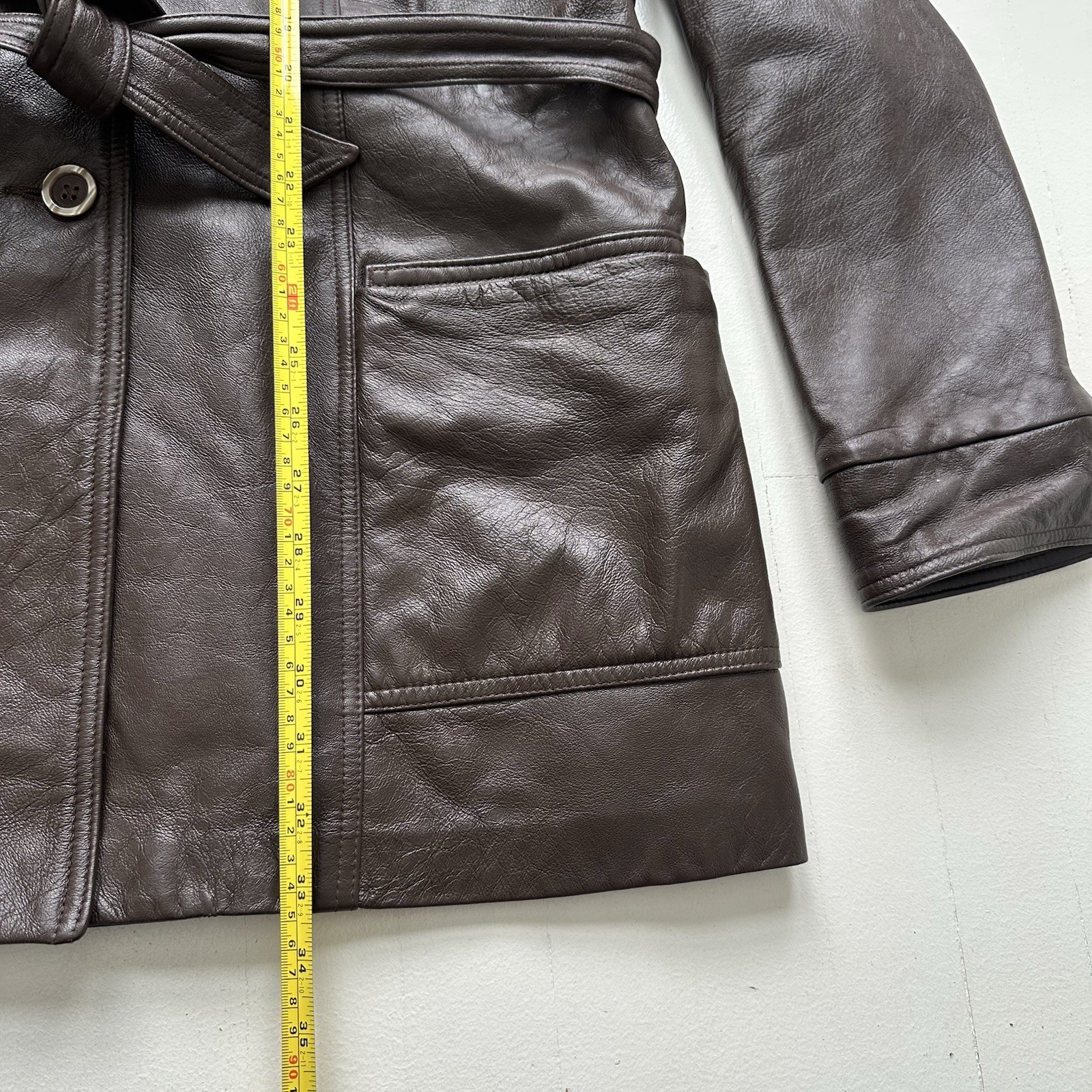 Vtg Leathers by New England Sports Wear Co Leather Trench Coat Women’s L Brown