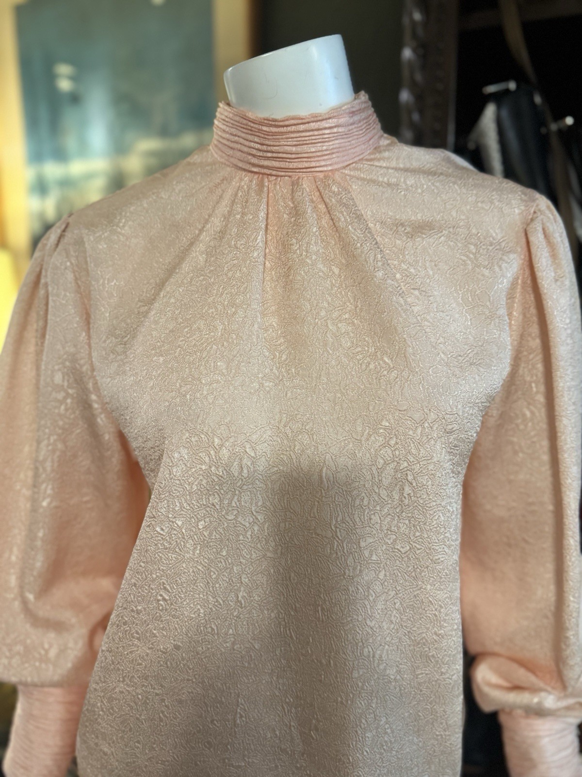 Balenciaga Paris Vintage Blouse Size 6 Circa 1980s Peachy Pink