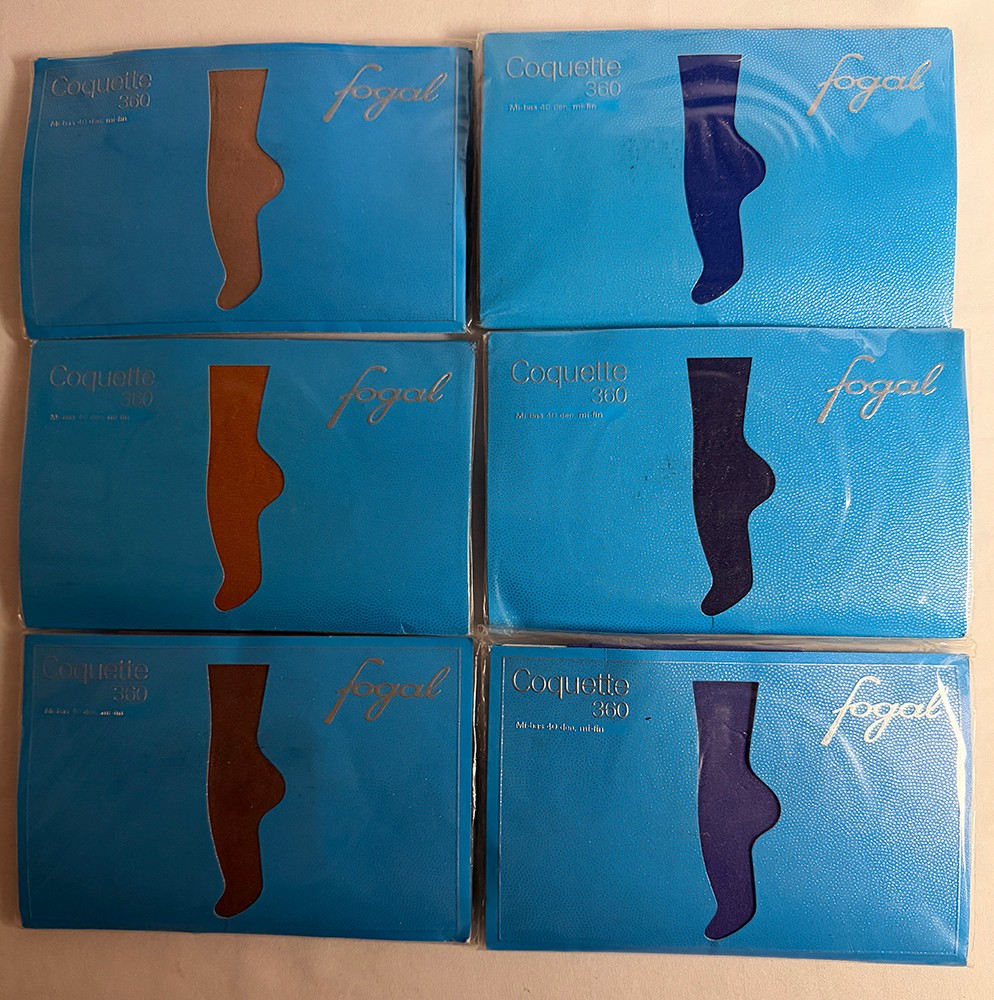 Lot of 6 Pairs Fogal Coquette 360 Knee High Stockings
