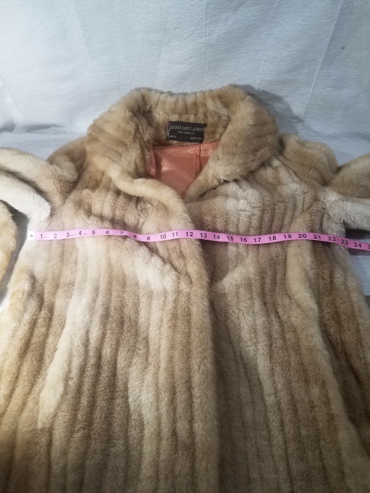 Jacques Saint Laurent Faux Fur Light Brown Womens Jacket Large NICE