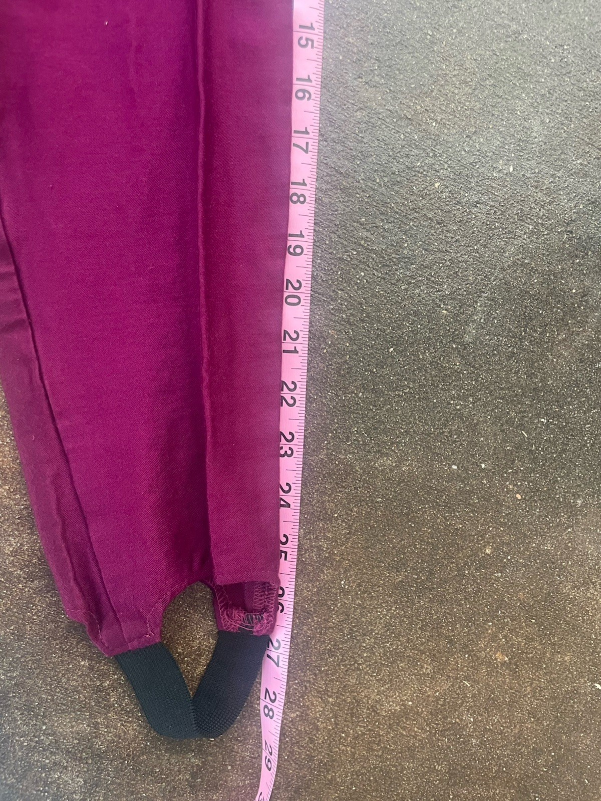 Vintage America XS Purple Plum Stirrup Pants Zipper Button Closure
