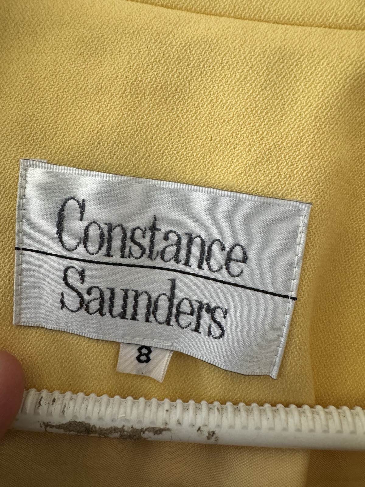 Vintage Constance Saunders Yellow & Blue Womens Dress 1990