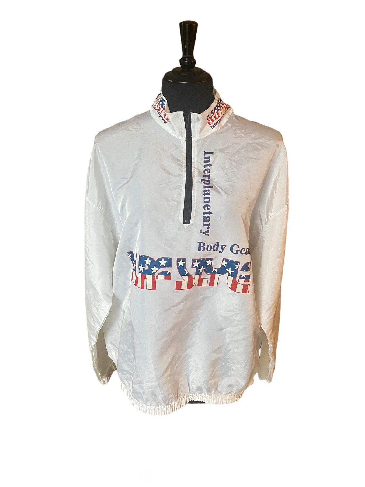Vintage Surf Style Interplanetary Body Gear White USA Windbreaker One Size