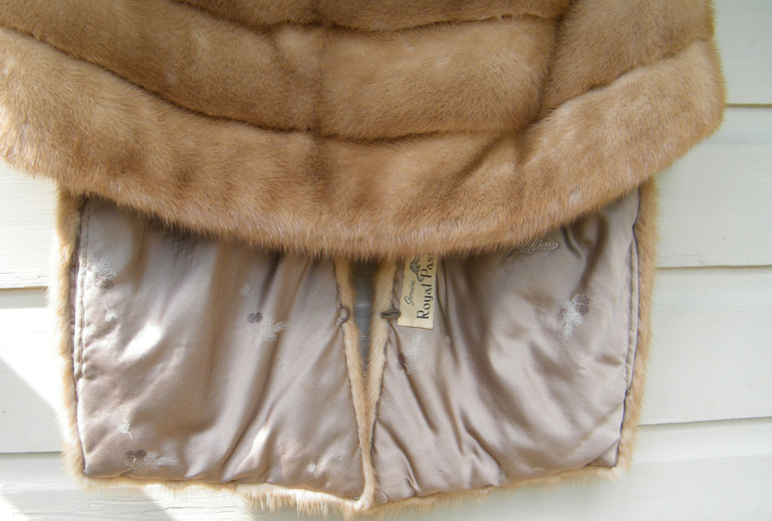 Vtg Royal Pastel Mink Fur Stole Wrap Jacket Shoulder Cape Coat Bridal Clearfield