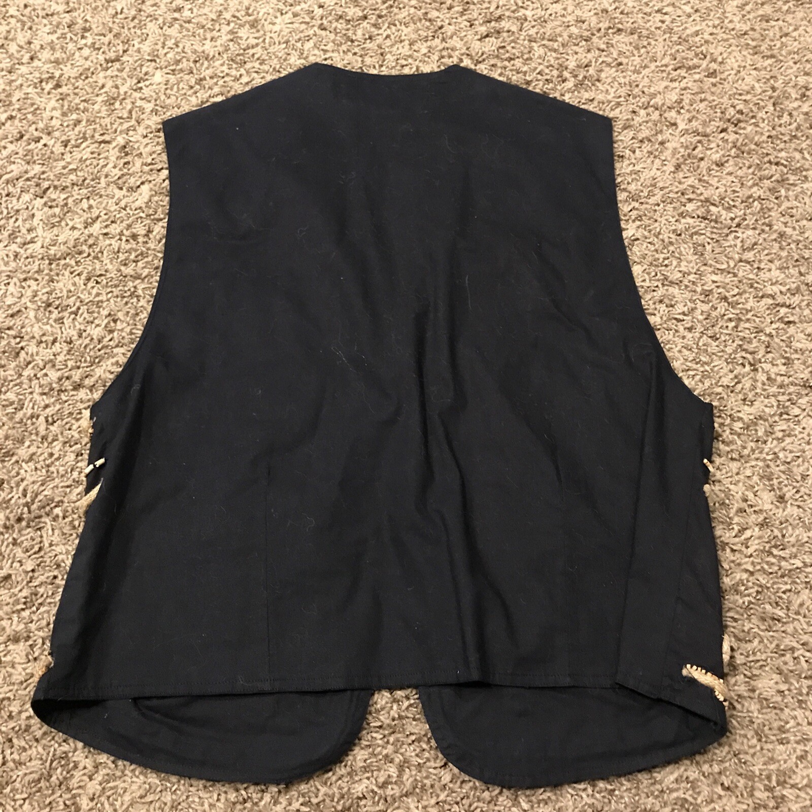 Hype Black Brown Cotton vintage vest Beads size S A25