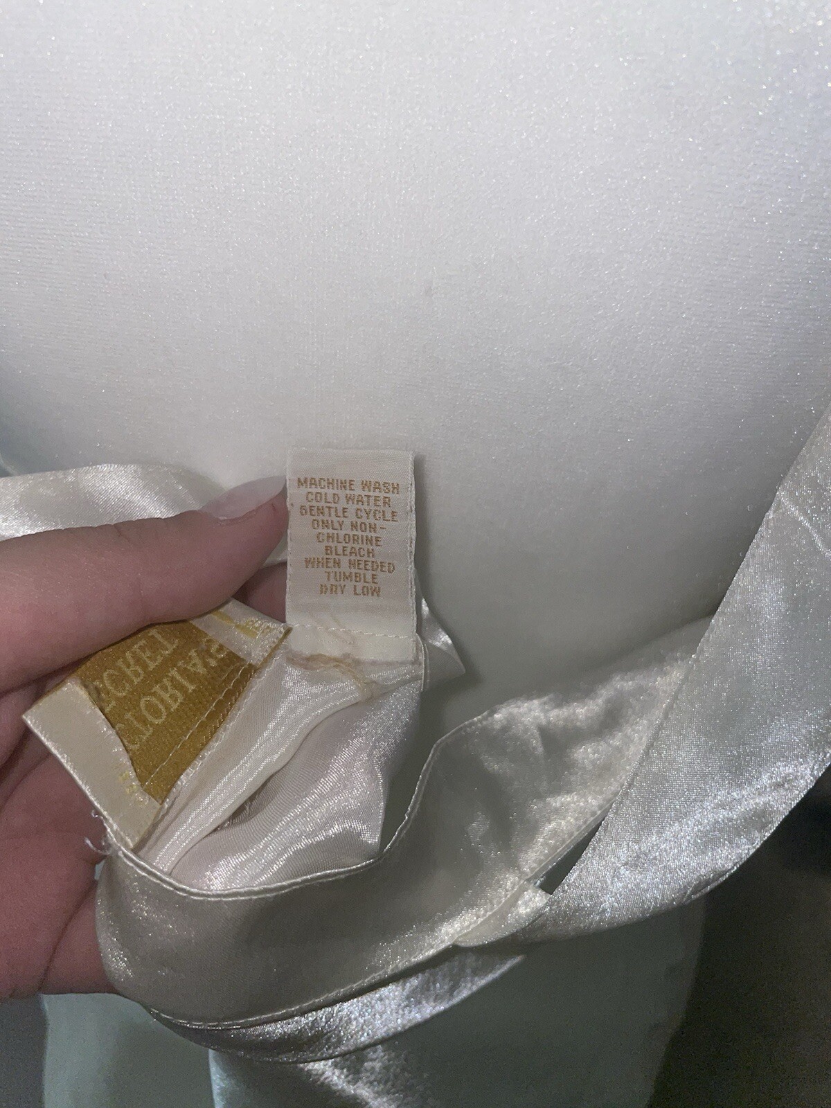 Vintage Victoria Secret Gold Label Satin Chemise Slip Dress Champagne Large Y2K