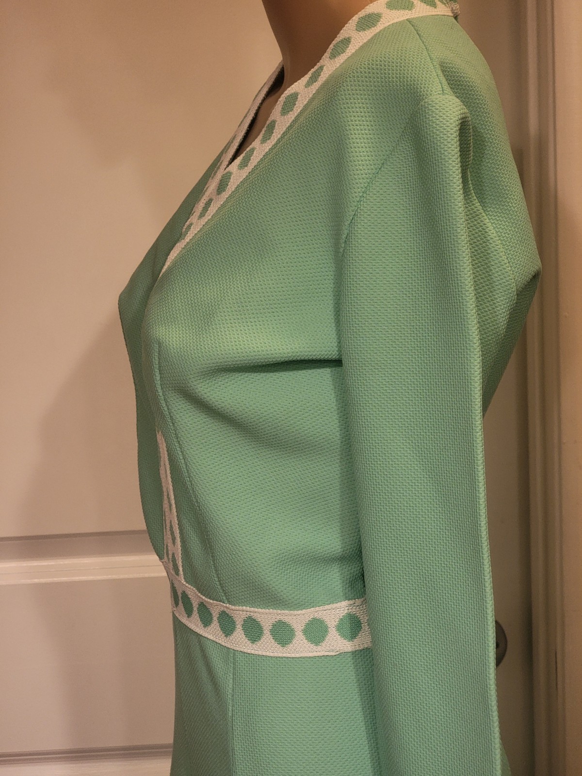 VTG 70s Shady Lane Jonathan Logan Green Mod Knit Maxi Dress