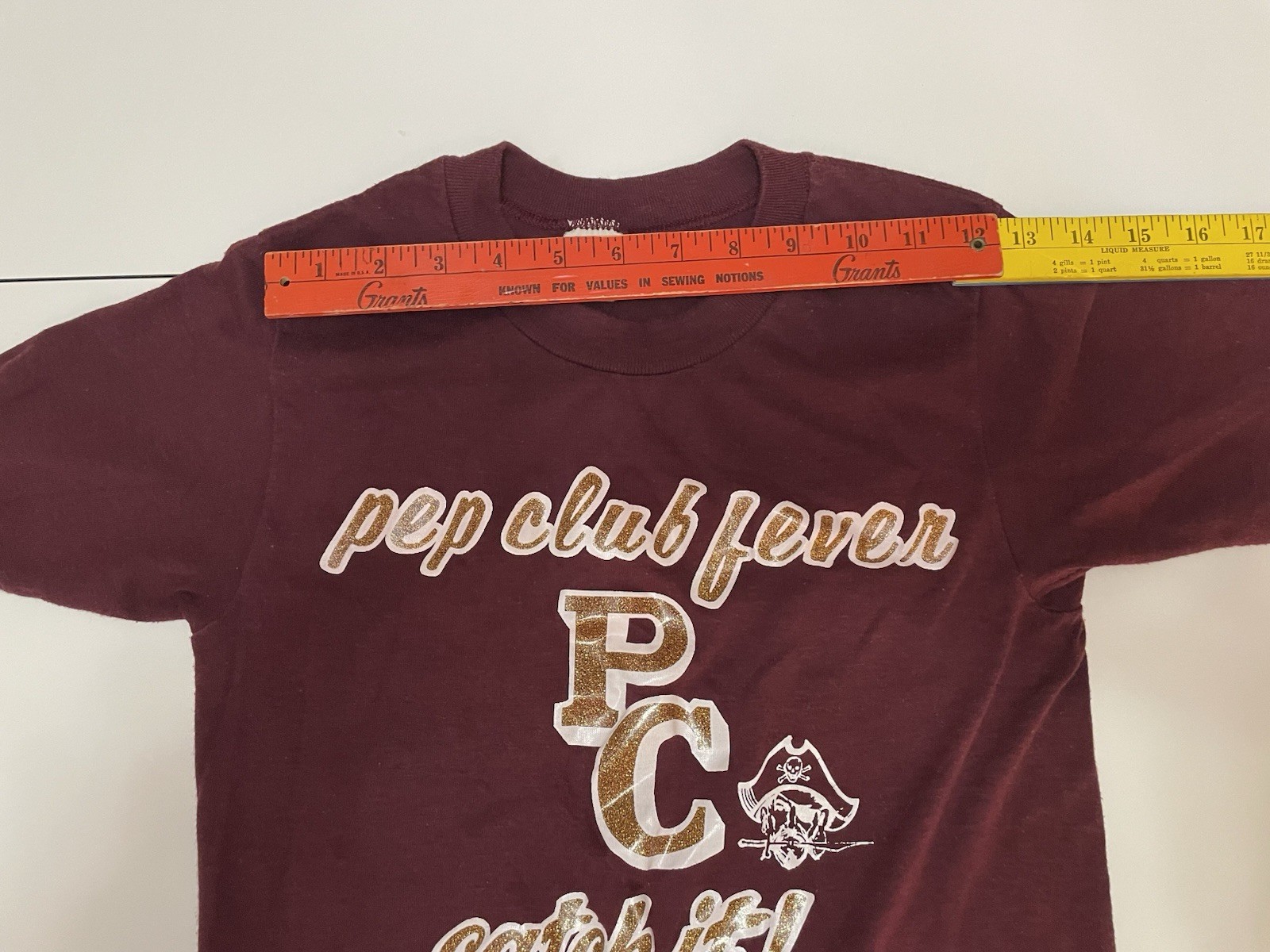 VTG 1970s Pep Club Glitter T Shirt Kentucky Hippie Indie High School sm/xs