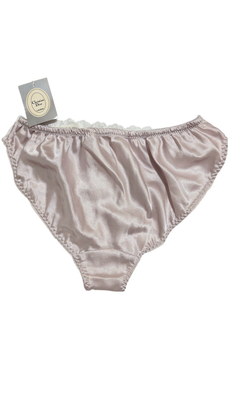 Christian Dior Vintage Cafe Au Lait Satin Lace Panties Size 6 Made in USA NWT