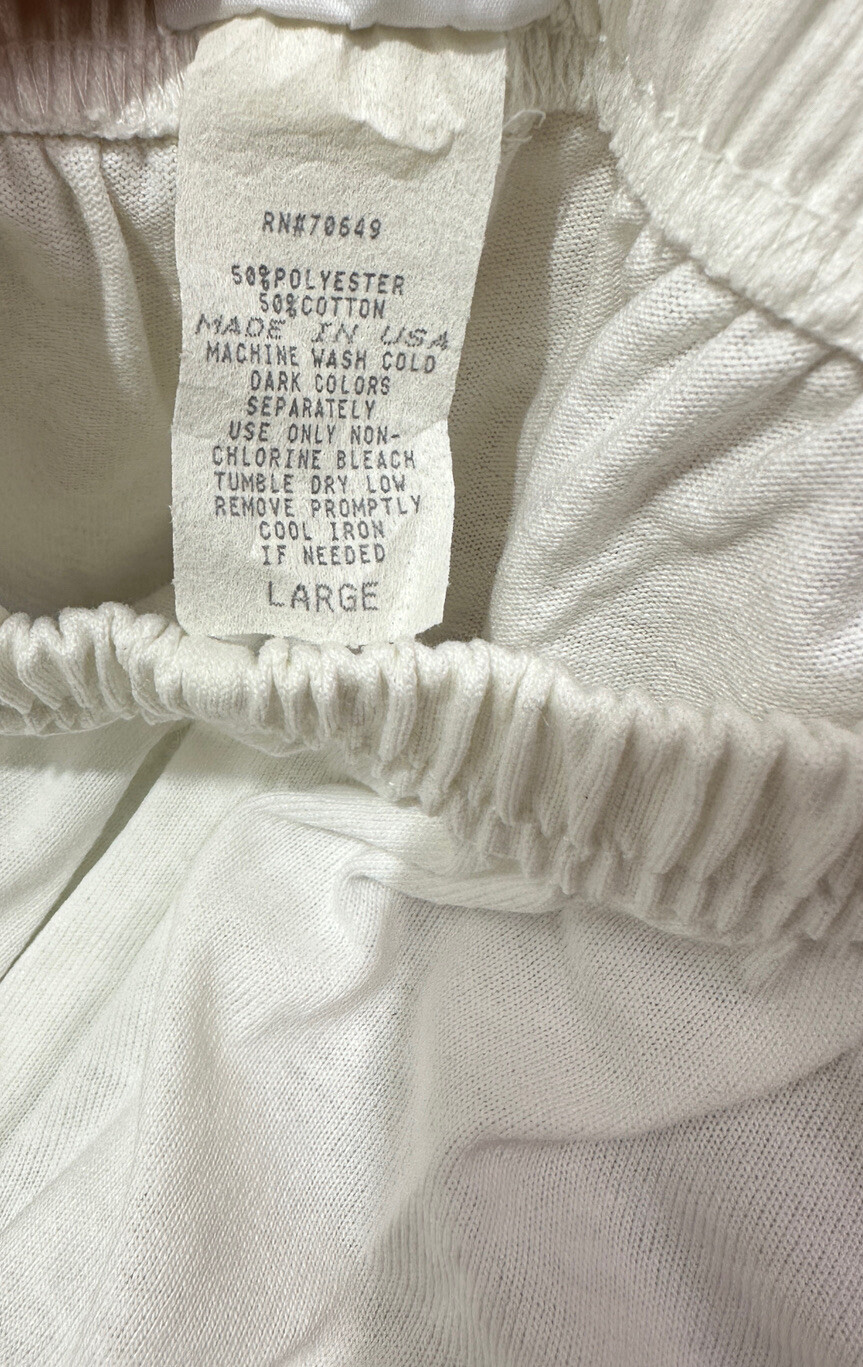 Vintage Avon Style 90’s Elastic White High Waist Cotton Blend Pants Large Comfy