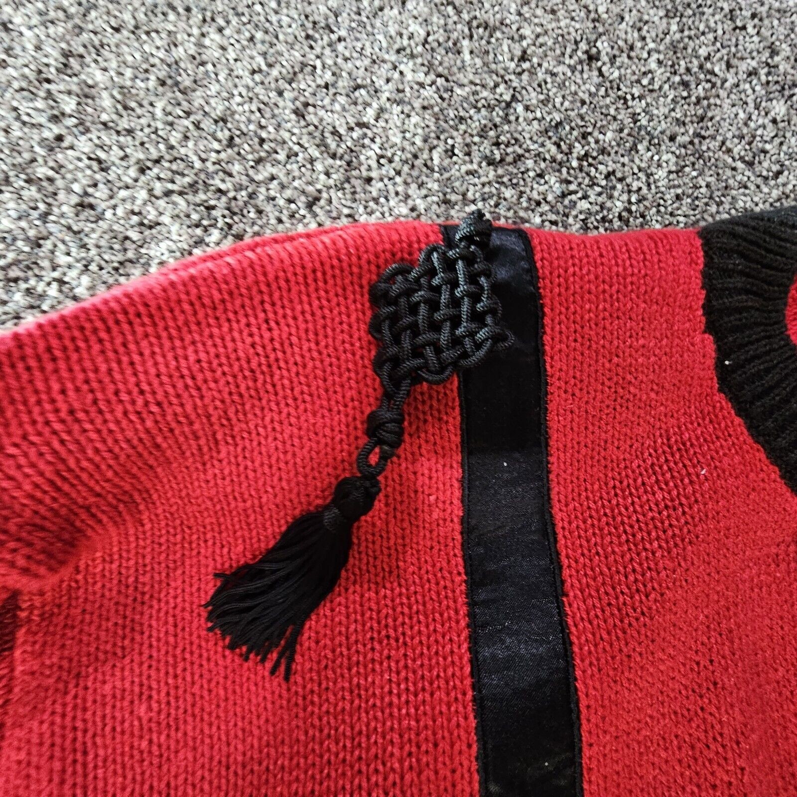 Vintage Bonnie and Bill By Holly Sweater Ladies XLarge Red Black 1980’s Tassels