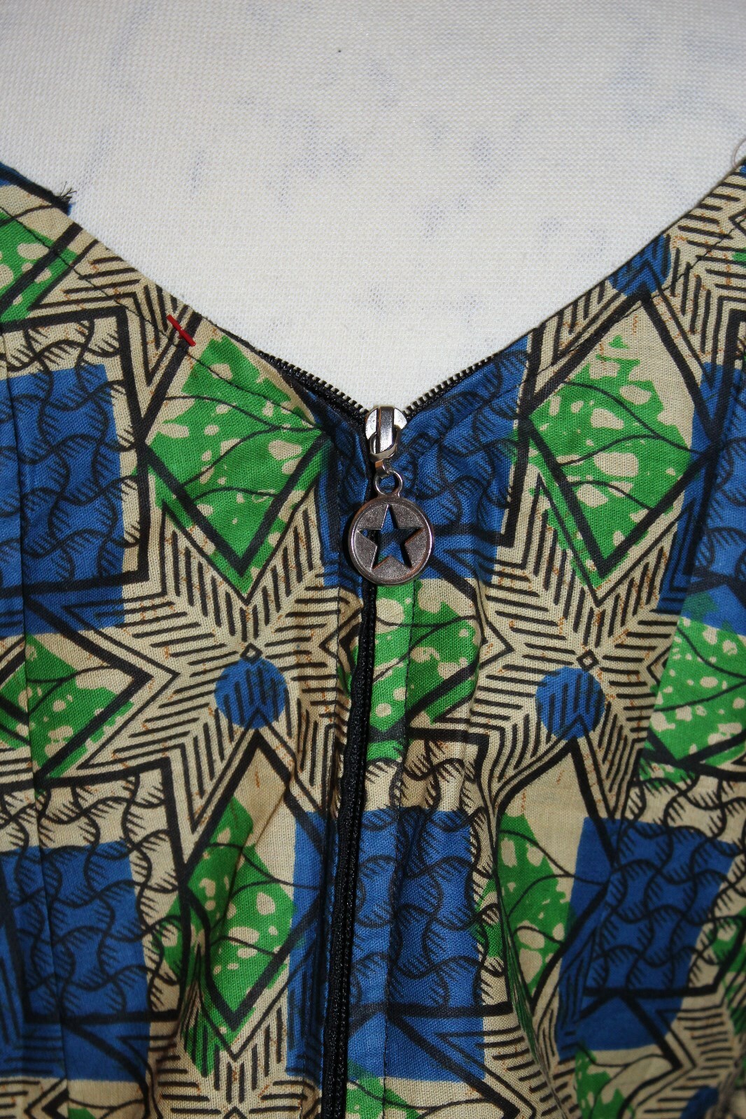 Vintage Batik Print Dress Set Top Wrap Skirt Ceremonial Ethnic Tribal Medium/Lrg