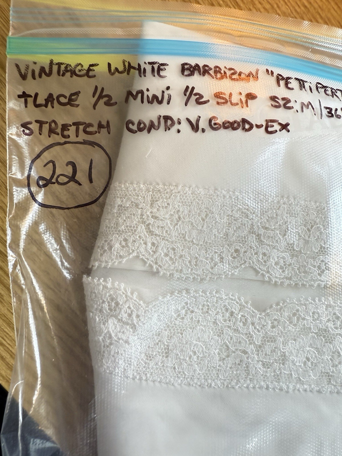 Vintage Barbizon Petti Pert Tafredda Half Slip Sz Med White 1” Lace Hem Lingerie