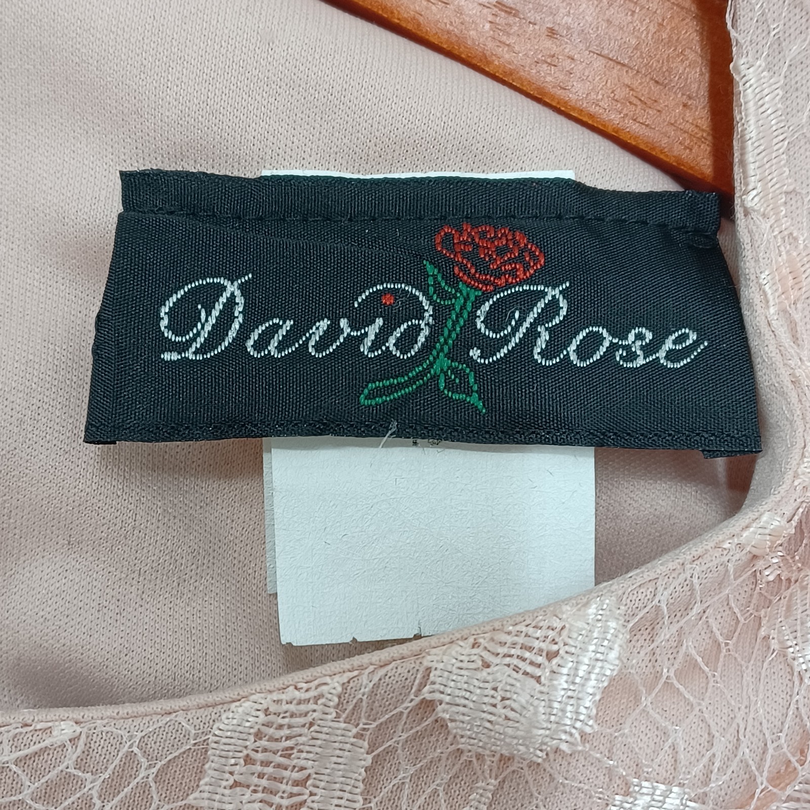 Vintage David Rose lace dress pinkNude long sleeve tassle trim Midi 18W