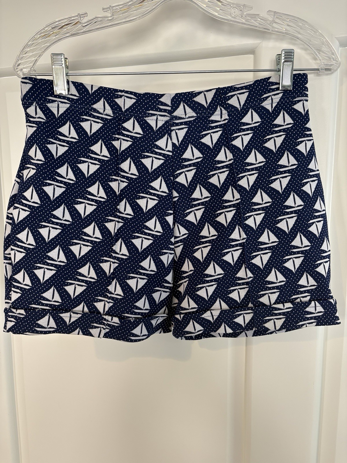 Vintage 1960s Gmport Women’s Size 16 Blue and White Sailboat Shorts Mint EUC