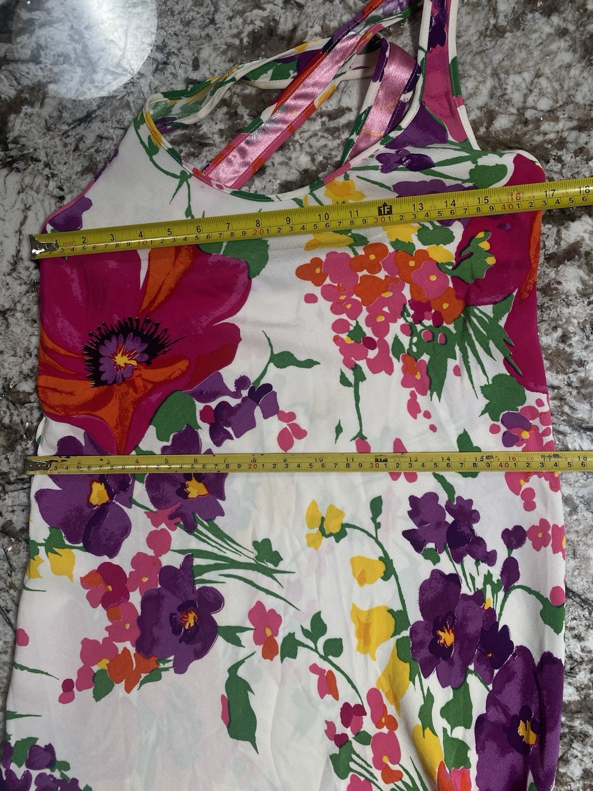 Vintage 1990s Betsey Johnson White Whimsical Floral Bias Cut Slip Dress S Small