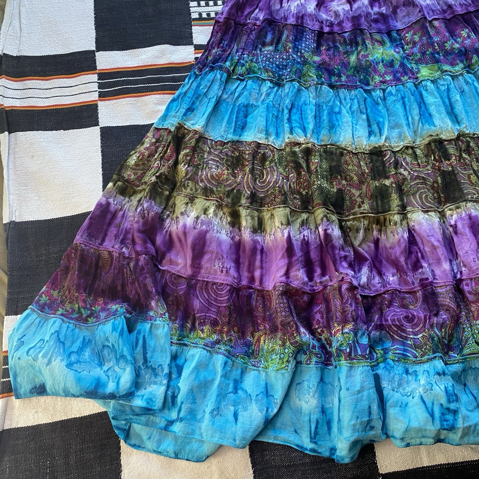 90’s/Y2K Sol Clothing Hippie Boho Tie Dye Cotton Summer Dress. Medium. Festival