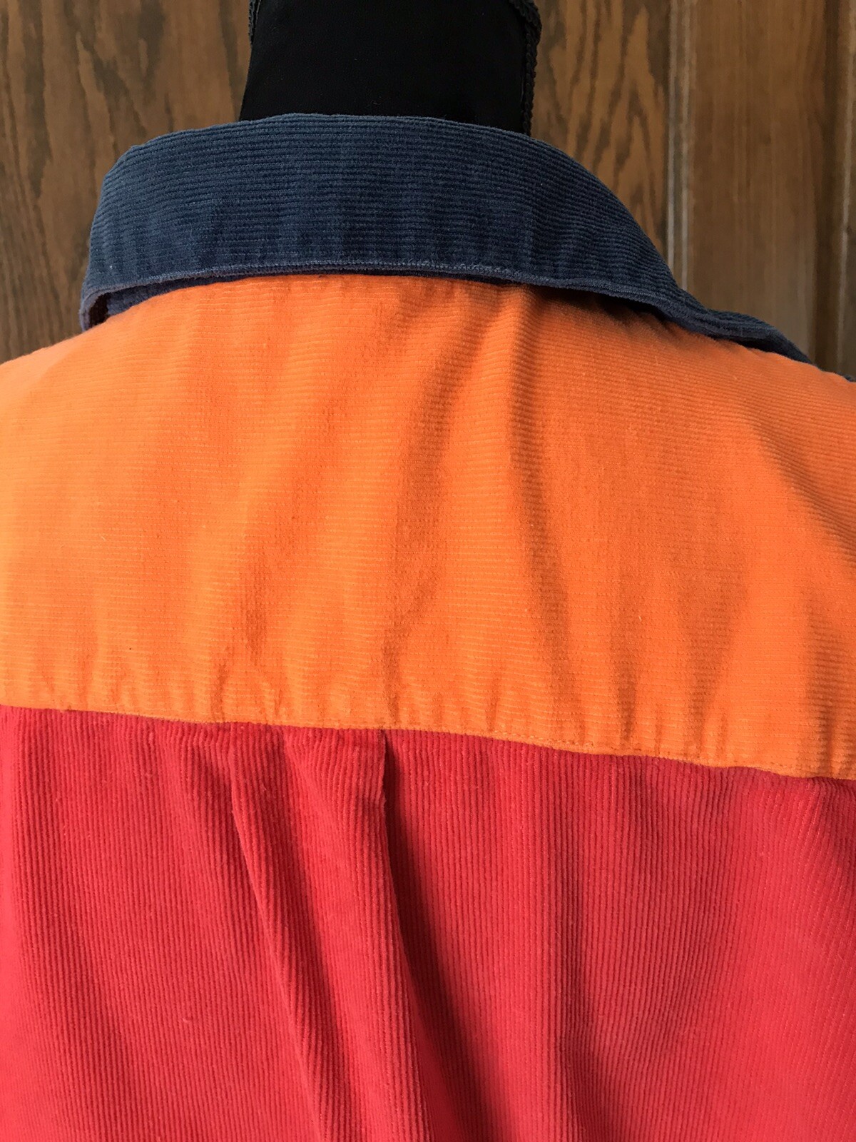 Vintage Women’s Corduroy Button Shirt Clean Clothes Orange Red Navy Blue Small