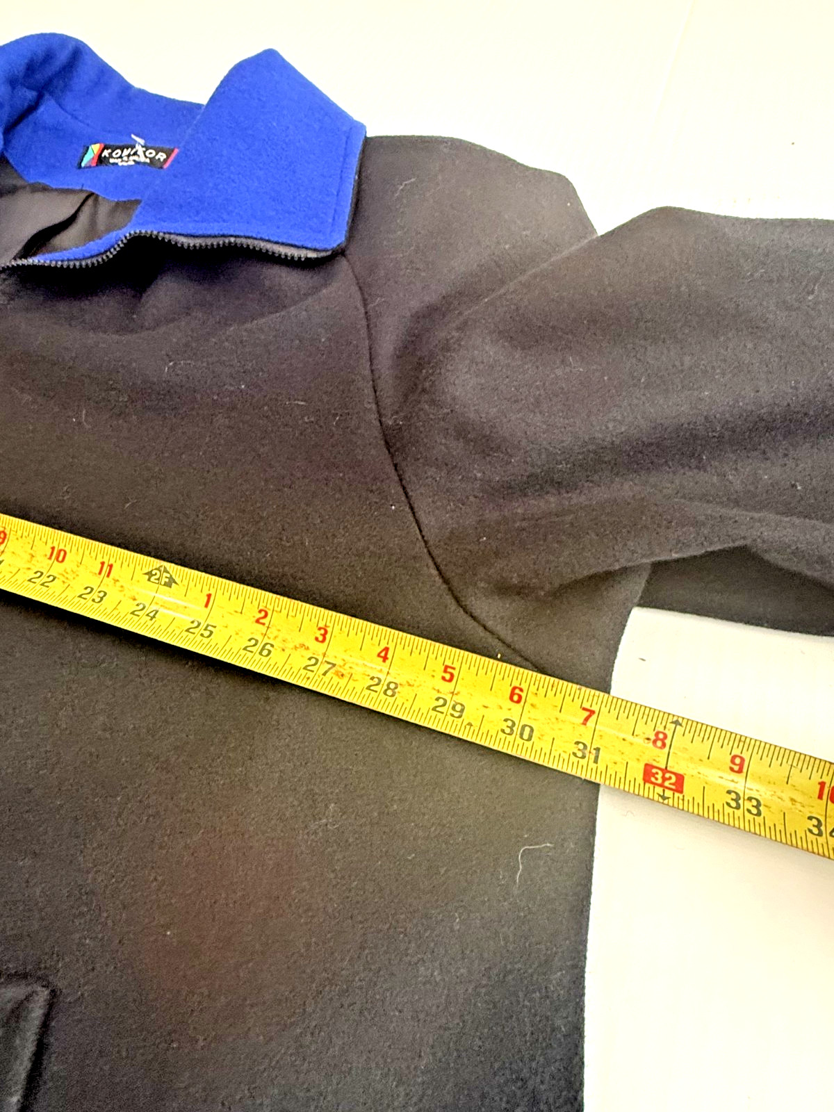 VINTAGE 80s Komitor Jacket Y2K Womens BLUE Wool Blend Line Coat USA Made 3X PLUS