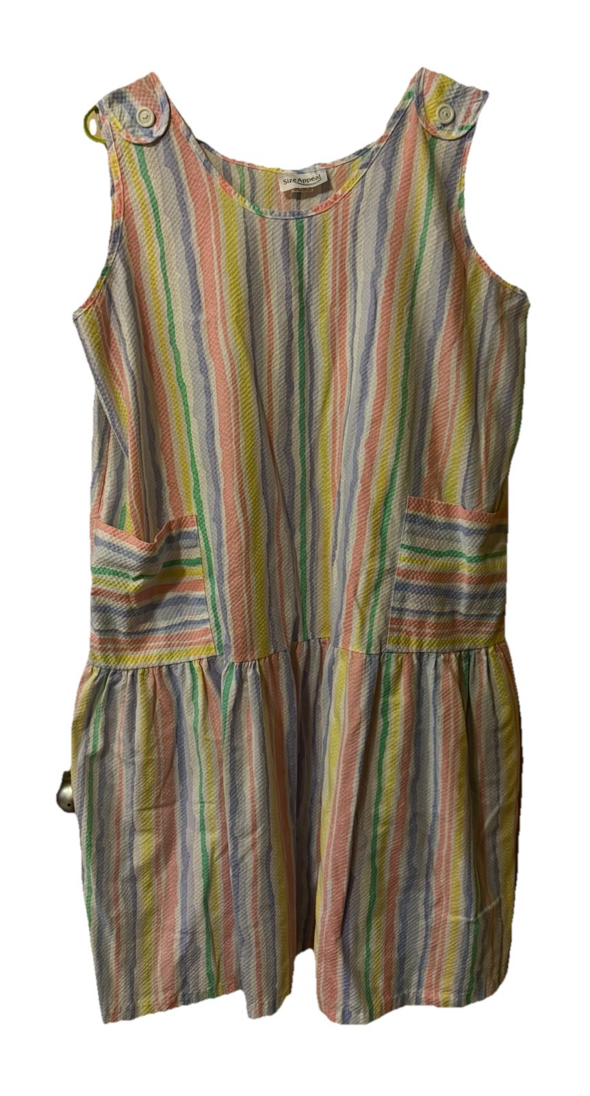 Vintage moomoo nightgown house dress Pastels Striped Lounge Dress 18-20w