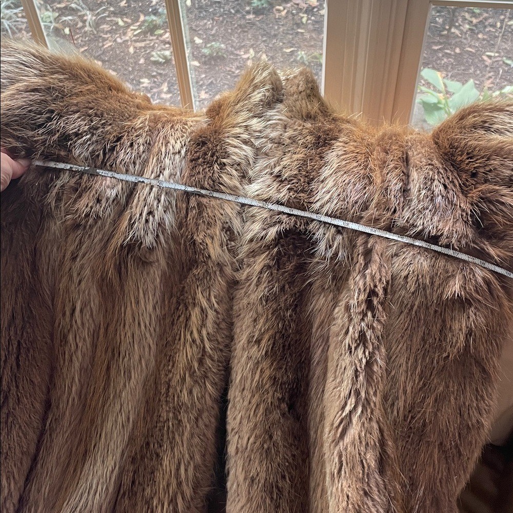 Davellin New York Vintage 1980s Raccoon Fur Brown Tan Jacket Medium Large